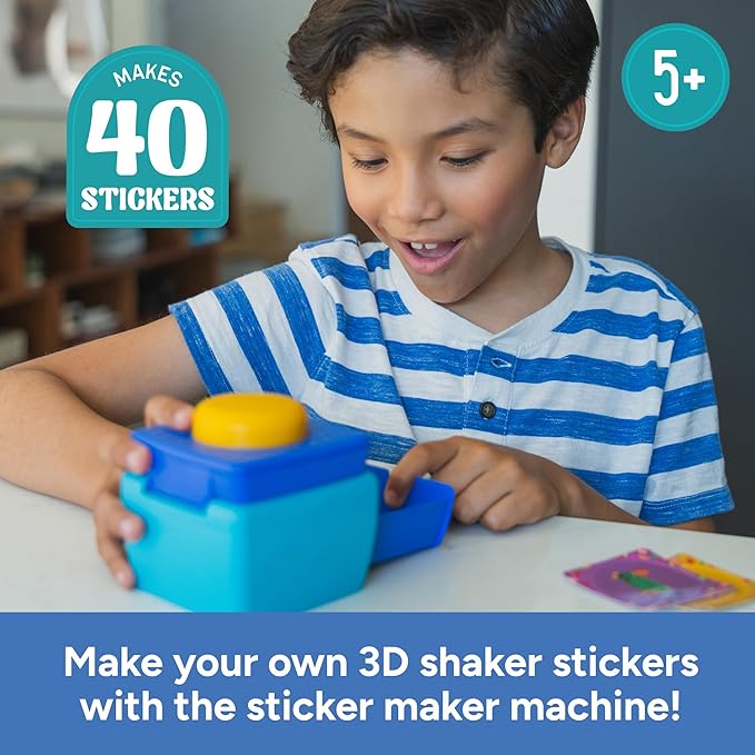 Educational Insights 3D Sticker Maker Kit - Craft Kit for Kids, Mess Free Activity, Make Your Own Sticker Machine, DIY Puffy Stickers for Kids, Creative Gifts, Boys & Girls Ages 5+