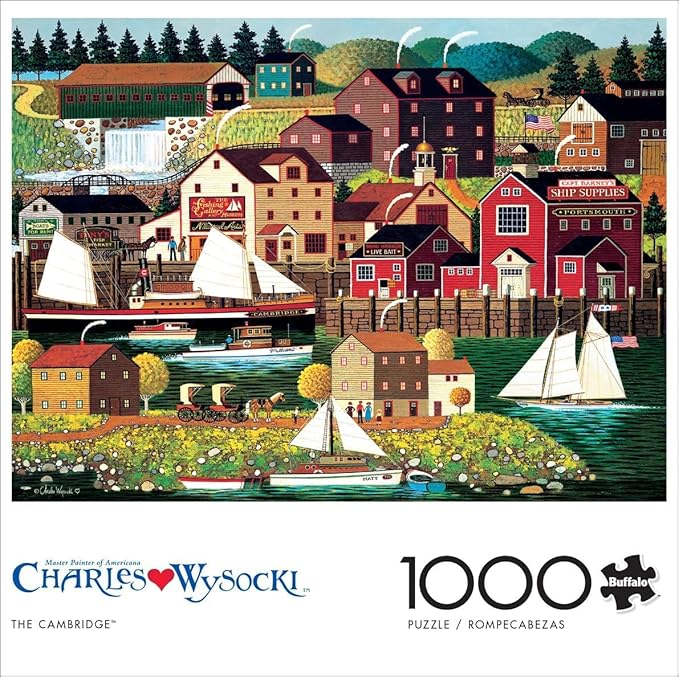 Buffalo Games - Charles Wysocki - The Cambridge - 1000 Piece Jigsaw Puzzle for Adults -Challenging Puzzle Perfect for Game Nights - Finished Size is 26.75 x 19.75