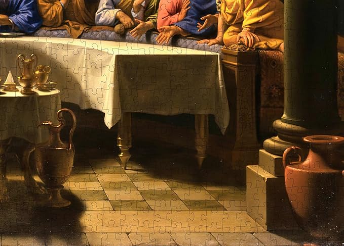 1000 Piece - Museum Jigsaw Puzzle: The Last Supper Puzzle for Adults ca. 1678 by Jean-Baptiste de Champaigne Religious Art Jesus | Christian Puzzle - Bible Puzzles for Adults