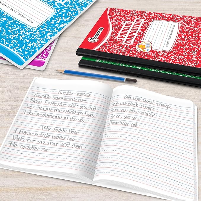 5000 Pack (Pallet) Primary Ruled Composition Notebooks Bulk, 100 Sheets (200 Pages), 9-3/4 x 7-1/2, Ideal for Grades K-2, School Districts, Wholesale Bulk Purchasing, 4-7 Days Transit