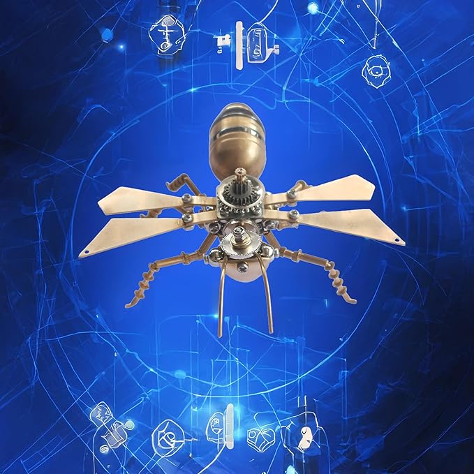 Steampunk Metal Insect Steampunk Bug Mechanical Steampunk Sculpture Steampunk mMechanical Insect Clockwork 3D Steampunk Metal Puzzle, Mechanical Insects Model (Flying Ants)