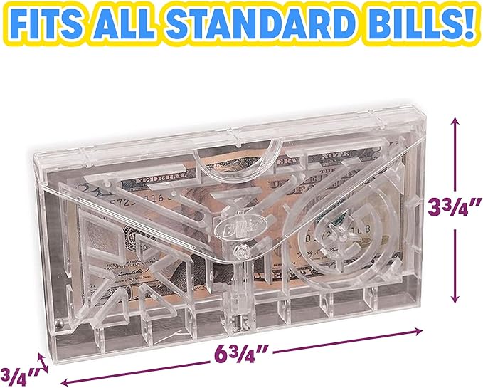 BILZ Money Puzzle E-Lope - 2 Pack - Brain Teasing Maze for Cash or Gift Cards - Perfect for Christmas or Birthdays - Fun & Reusable Game