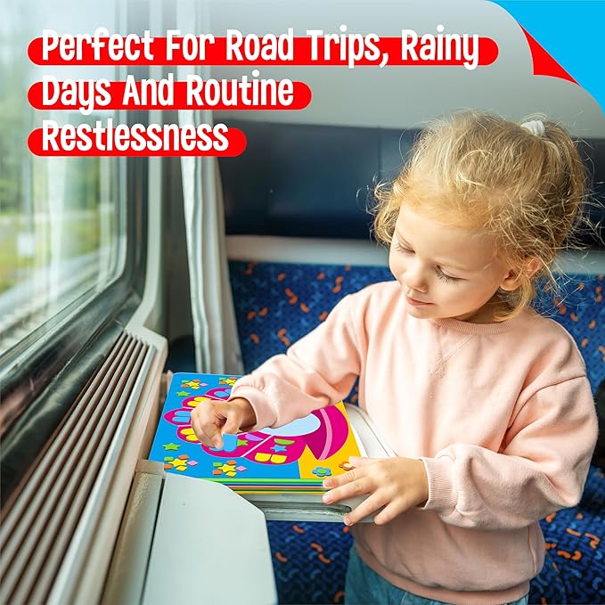 Foam Sticker Art Activity, 20 Marine Animals with 1660 Foam Stickers in 10 Colors Fun with DIY Activity Craft Kits Travel Game for Kids, Boys & Girls