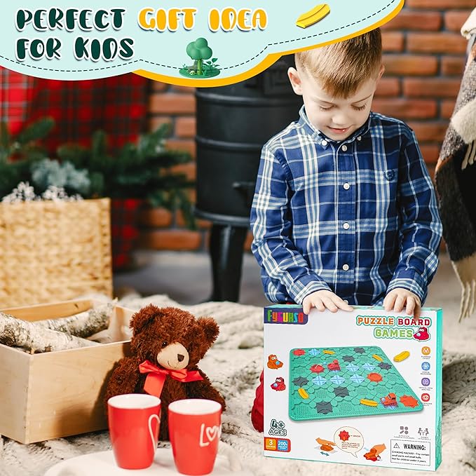 STEM Logic Road Builder Toys: Board Games Toys for 5 Year Old Kids Montessori Brain Teaser Puzzles Educational Learning Activities Toy for Kid Ages 3 4 6-8 12 Boys Girls Gifts (Blue, 50PCS)