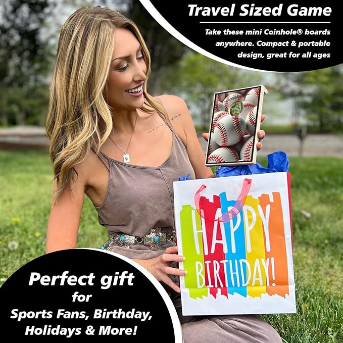 Coinhole Desktop Coin Bouncing Party Game Set | Tabletop Cornhole Board Game | Small Cornhole Travel Game Includes Coins