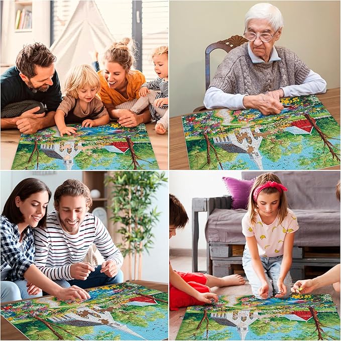 500 Pieces Jigsaw Puzzles for Adults, Spring Chursh Puzzle for Adults Children Seniors, Recycled Paper Puzzle 500 Pieces, NO Dust, Colorful Challenging Puzzle Family Game Gift for Friends (20.5x15in)