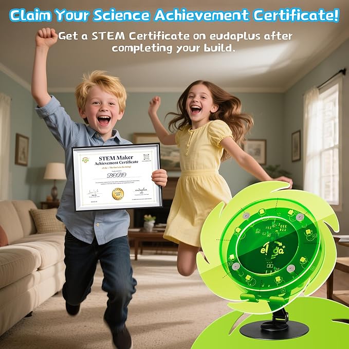 STEM DIY Toys Hand Assembly Electronic Spin The Wheel | Science Craft Kit for Kids Ages 8-9-10-11-12-13-14-15+ Years Old | Educational Gifts for Boys&Girls | Video Guide | (Fire Wheel-Fox Blazer)