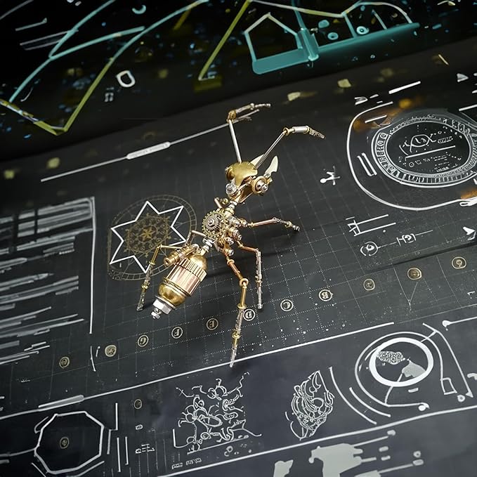 Steampunk Metal Insect Bug Mechanical Sculpture Insect Clockwork 3D Steampunk Metal Puzzle Ant Model Engineering Puzzle for Birthday Present (Ant)