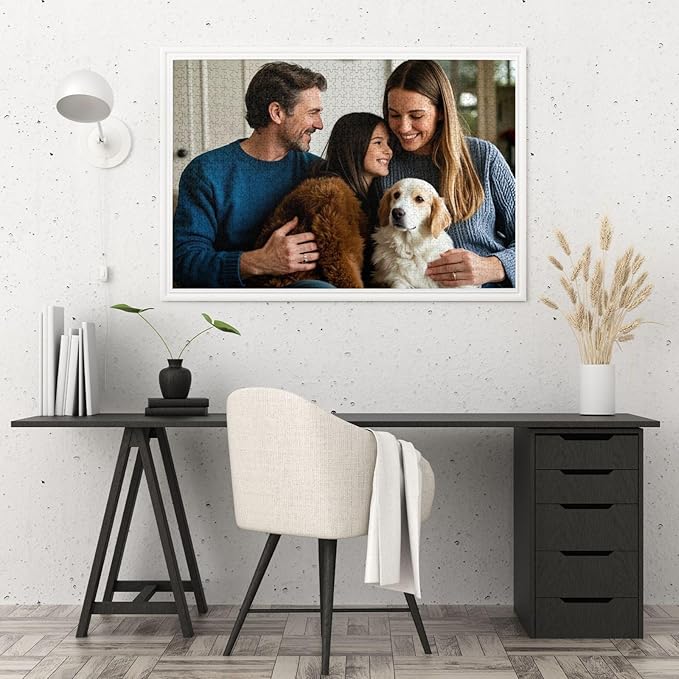 Custom Wooden Puzzles from Photos 1000 Piece Personalized Picture Jigsaw Puzzle Gift for Adults & Kids - Pet, Wedding, Family, Christmas, Birthday Memory Keepsake