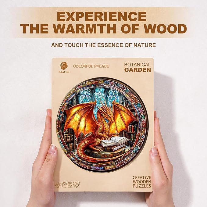 Wooden Puzzles for Adults, Dragon Wooden Puzzle,Magic Wooden Jigsaw Puzzles, Gifts for Family or Friends for Any Holiday.(8.5 * 8.5 in 100pcs)