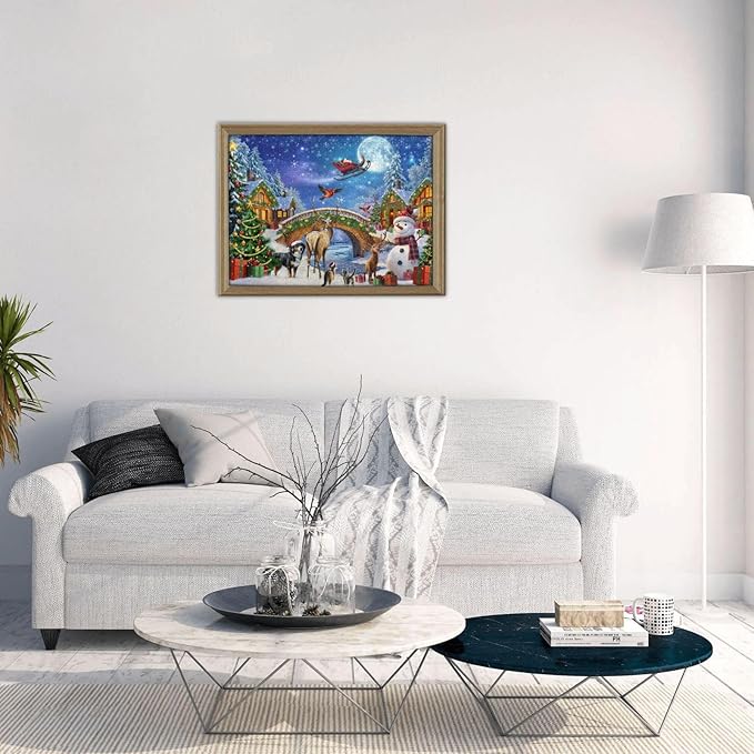 Christmas Puzzle Eve 500 Pieces Jigsaw Puzzles for Adults,Winter Santa Claus Decoration Christmas Jigsaw Puzzles 500 Piece Christmas Puzzle for Adults Winter Puzzle for Family Party Holiday