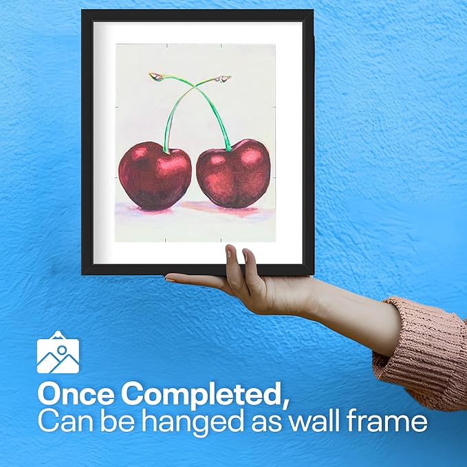 Painting4Real DIY Painting Class Kit for Adults with Video Tutorials: Learn to Paint Cherries – How to Paint with Acrylics – Painting & Art Supplies – 9 Piece Acrylic Paint Set