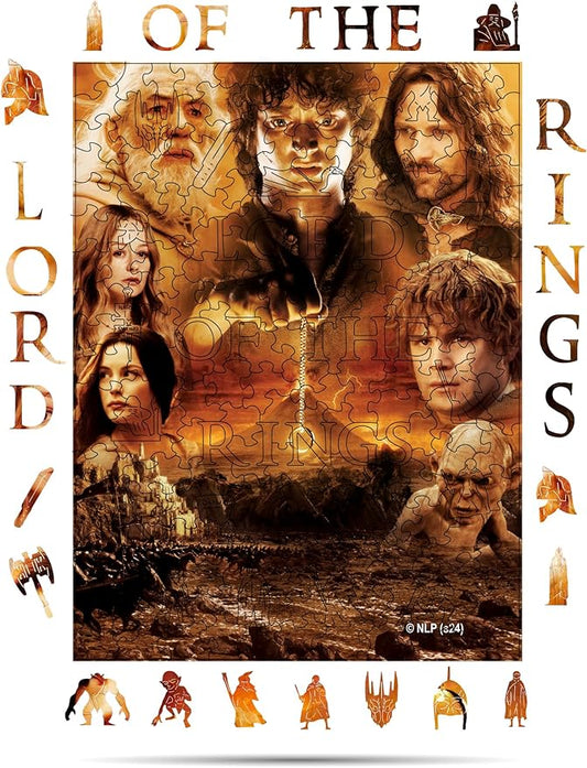 Crafthub The Lord of The Rings Wooden Puzzles for Adults – A3 Size with 207 Pieces Wood Puzzles – The Lord of The Rings – Jigsaw Puzzles with Unique Shapes – 9.1" x 12.2"