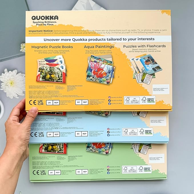 QUOKKA 60 Pieces Dementia Puzzles for Elderly - 3SET Large Piece Puzzles for Seniors - 9 Memory Flashcards with Facts I 25 Discussion Prompts per Puzzle - Alzheimer's Activities Products for Elderly