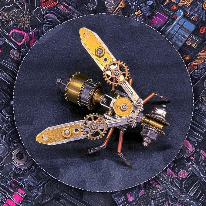 Steampunk Metal Insect Bug Mechanical Steampunk Sculpture Steampunk Mechanical Insect Clockwork 3D Steampunk Metal Puzzle Kits for Adults (Mechanical Bee A)