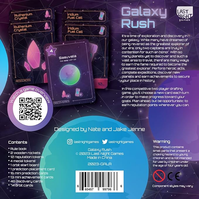 Galaxy Rush | 2 Player Strategic Card Game with Engine Building, Set Collection, Card Drafting and Racing