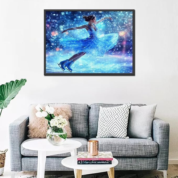 1000 Piece Jigsaw Puzzles for Adults Dancing Girl Painting Jigsaw Puzzle Ice Skating Woman Puzzles for Challenging Family Activity Extreme Sports Art Puzzle Wall Decor Cool Sporter Gift (Colorful)