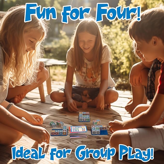 Funwares Match Frenzy: Portable Pattern Matching Puzzle Game, Family Mini Board Games, Perfect for Travel & Home Play, Road Trip Activities for Kids and Adults, Quick Set-Up - 4-Player