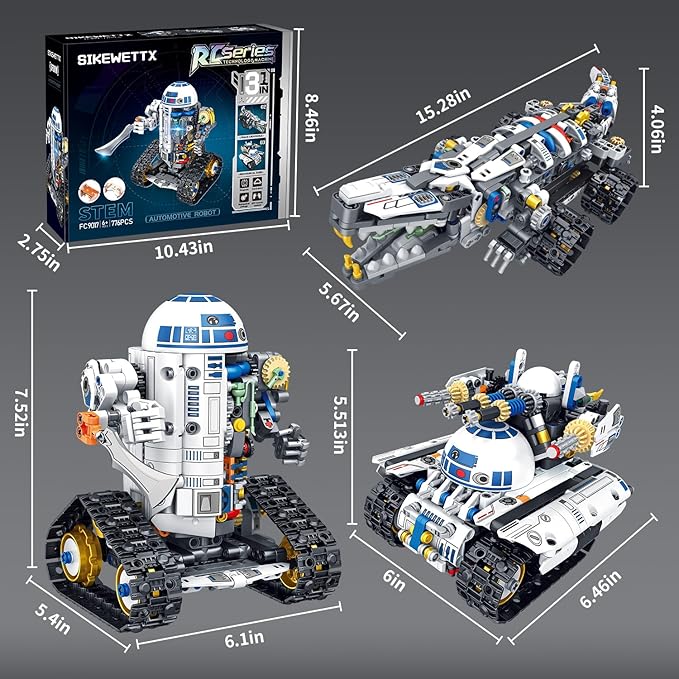 3 in 1 STEM robotics Building Kit, 776 PCS APP/Remote Control Robot Space Wars Toy Building Block Sets, Compatible with Lego Star robotics Control & Programming Robot Birthday Gifts for Boys Age 8-14+