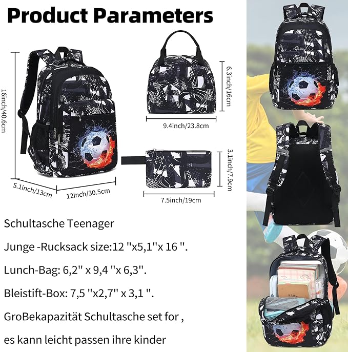 LEDAOU School Backpack Teen Boys Girls Kids Bookbag Daypack School Bag Travel Back Pack Casual