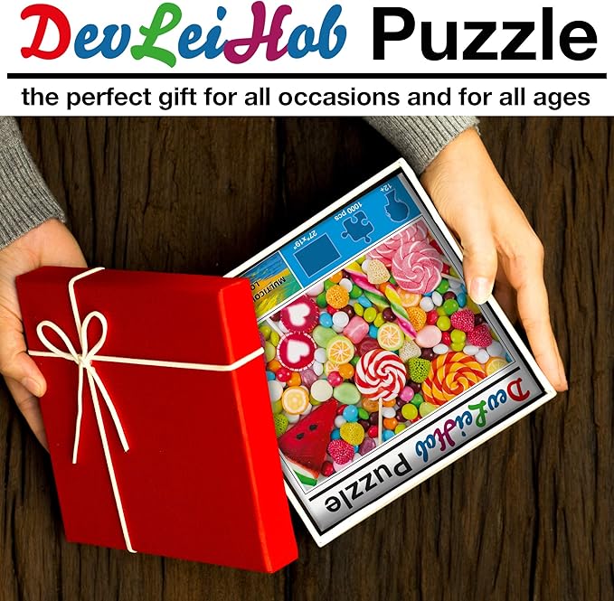 Jigsaw Puzzles 1000 Pieces for Adults and Kids Hard Puzzles Large Thousand Pieces Candy Puzzle Lollipops Board Size 27''x19''