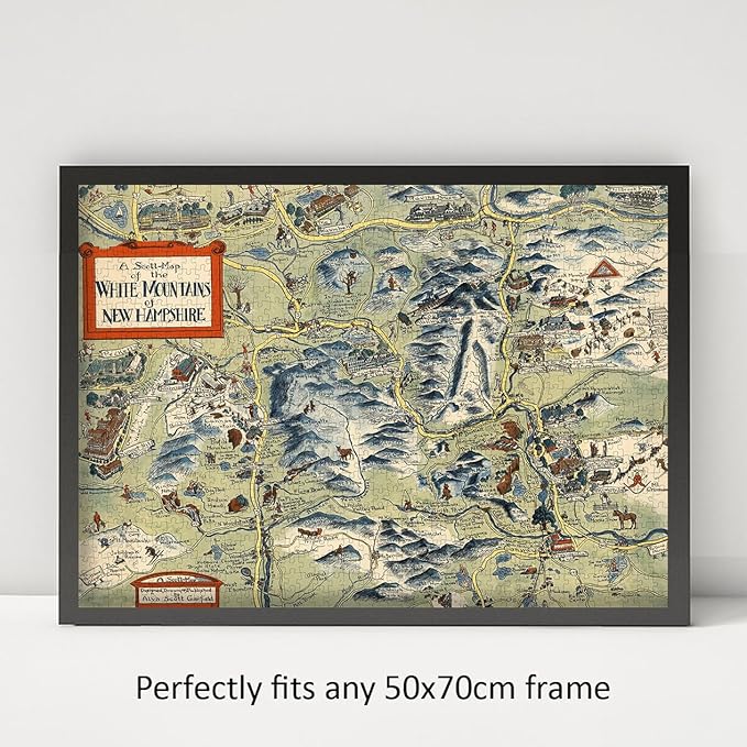 1000 Piece Adult Jigsaw Puzzle | 1960 | White Mountains | New Hampshire Puzzle