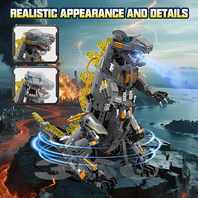 Dinasour Toys for Kids Building Set, 935PCS App & Remote Control Robotics Kit, 5-in-1 Tyrannosaurus | Triceratops | Crocodile | Robot | Monster STEM Toys for Boys Girls Age 8 9 10 11 12+ Year Old