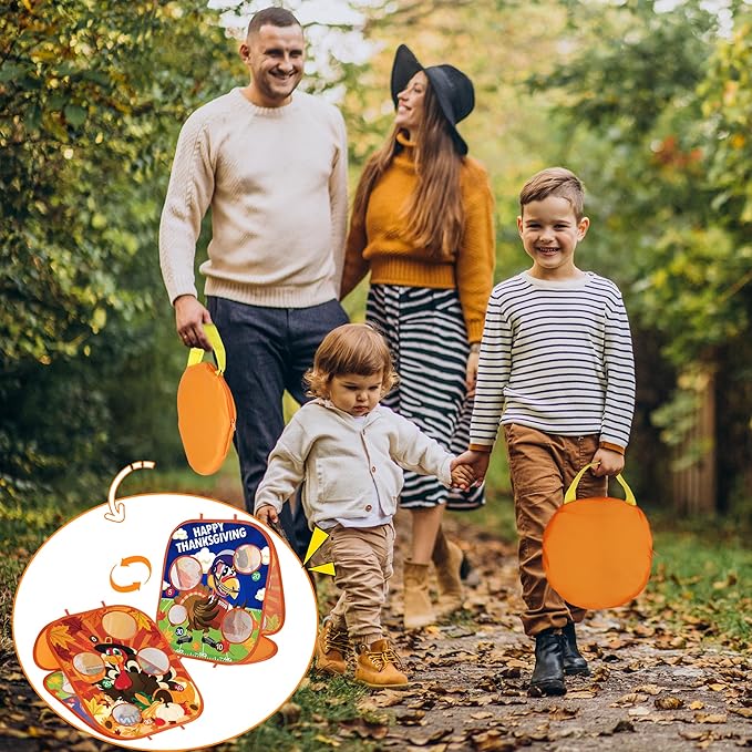 Thanksgiving Bean Bag Toss Games for Kids, Fall Festival Games Turkey Board Outdoor Toys for Toddlers, Thanksgiving Party Favors Activities Carnival Supplies Indoor Yard Games for Boys Girls Family