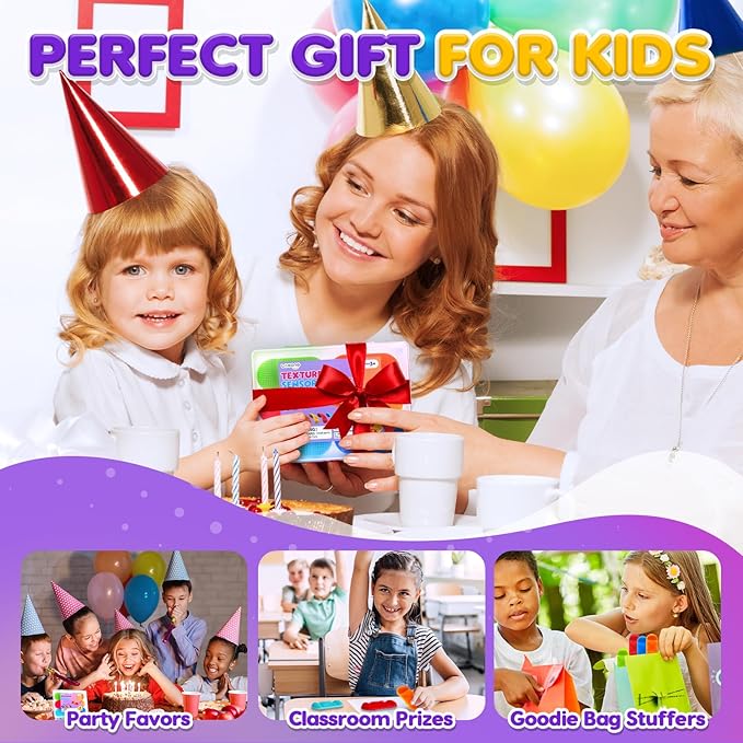 LESONG Fidget Sensory Toys for Kids: Layered Bristle Tactile Toys with Suction Cup for Autism Kids - Sensory Items for Desk Classroom - Fidgets for Students Calming Focus 6 Pack