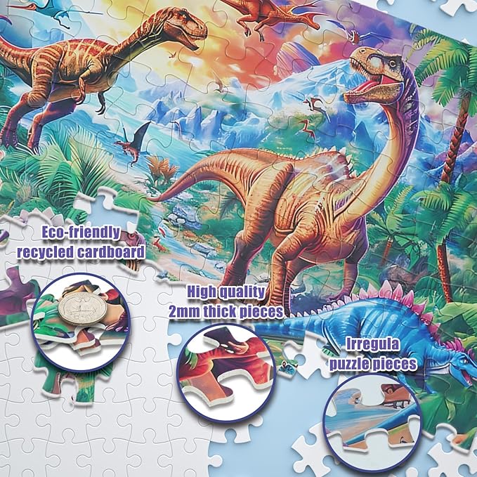 100 Pieces Puzzles for Kids Ages 4-10 Year Old Toddler Dinosaurs Jigsaw Puzzle for Ages 4-6 Educational Toys for Children Boys Girls Ages 4-6 6-8 8-10