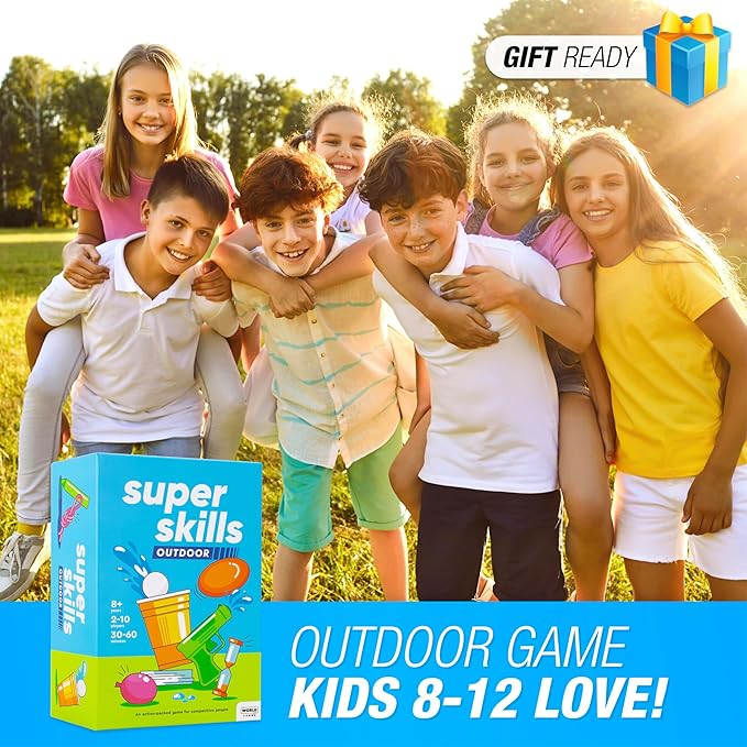 Super Skills Outdoor Yard Game – Summer Backyard Games for Kids 8 and Up, Teens & Adults - Fun Water Party for The Whole Family