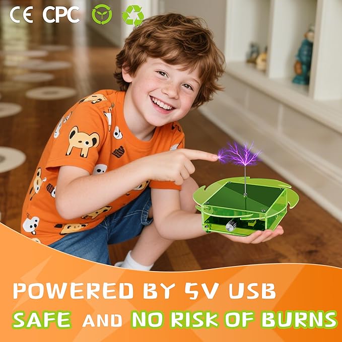 STEM DIY Toys Hand Soldering Electronic Tesla Lightning Kit|Science Craft Kit for Kids Ages 8-9-10-11-12-13-14-15+Years Old|Educational Gifts for Boys&Girls|Video Guide (Fire Wheel-Transparent Grey)