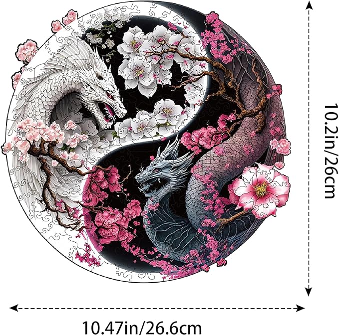 Wooden Puzzles for Adults, Dragon Wood Puzzles 200 Pieces, Irregular Animal Shaped Unique Wooden Jigsaw Puzzles, Creative Ghristmas Gift for Teenagers and Adults