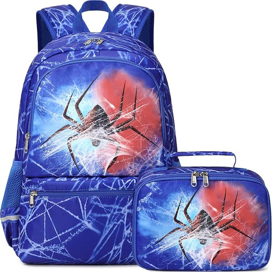 JIANYA Backpack for Boys, Kids Backpacks for School with Lunch Box, Blue
