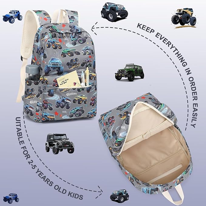 LEDAOU Kids School Backpack with Lunch Box for Boys Girls Kindergarten BookBag School Bag Preschool Toddler Backpack