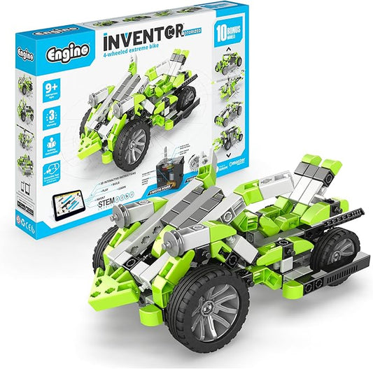Engino Inventor STEM Toys, Motorized 4-Wheeled Extreme Bike, Construction Toys for Kids 9+, Building Kit, STEM Projects, Gifts for Boys & Girls, Engineering Kit (10 Models to Build)