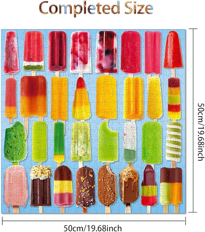 500 Pieces Jigsaw Puzzles for Adults and Teens and Kids Family Happy Gift Colorful Popsicles (Popsicles)