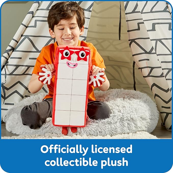 hand2mind Numberblock Ten Playful Pal, Plush Figure Toys, Numbers for Toddlers, Preschool Math Learning Toys, Stuffed Animal Plushies, Counting Blocks, Soft Stuffies, Kids Birthday Gifts
