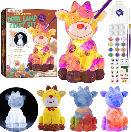 Paint Your Own Deer Lamp Kit, Art Supplies Arts & Crafts Kit, Painting kit for Kids 6-12, Arts and Crafts for Kids Ages 8-12, Toys Girls Boy Birthday Gift Ages 6 7 8 9 10 11 12+