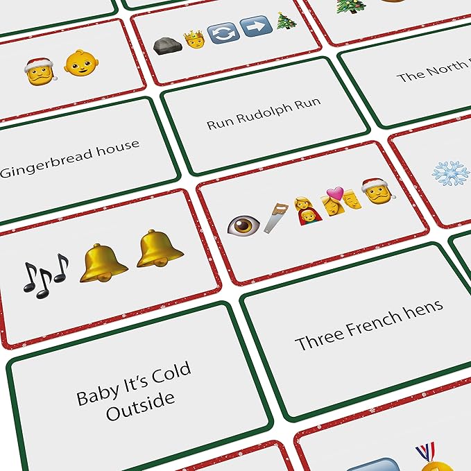 Bubblegum Stuff - Name The Emoticon Game - Christmas Edition - Guess Christmas Item Funny Emoji Flash Card Board Game - Fun Memory Game - Suitable for Family, Kids, Teenagers & Adults…