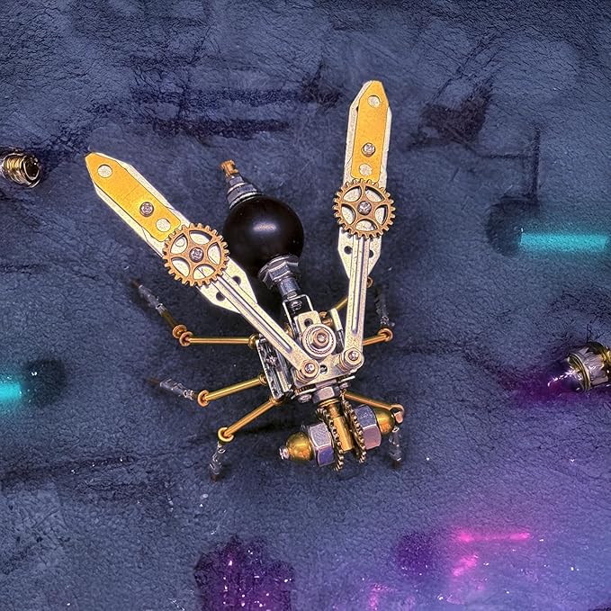Metal Insect Bug Mechanical Steampunk Sculpture Insect Clockwork 3D Steampunk Metal Puzzle Kits for Adults (Mechanical Wasp)