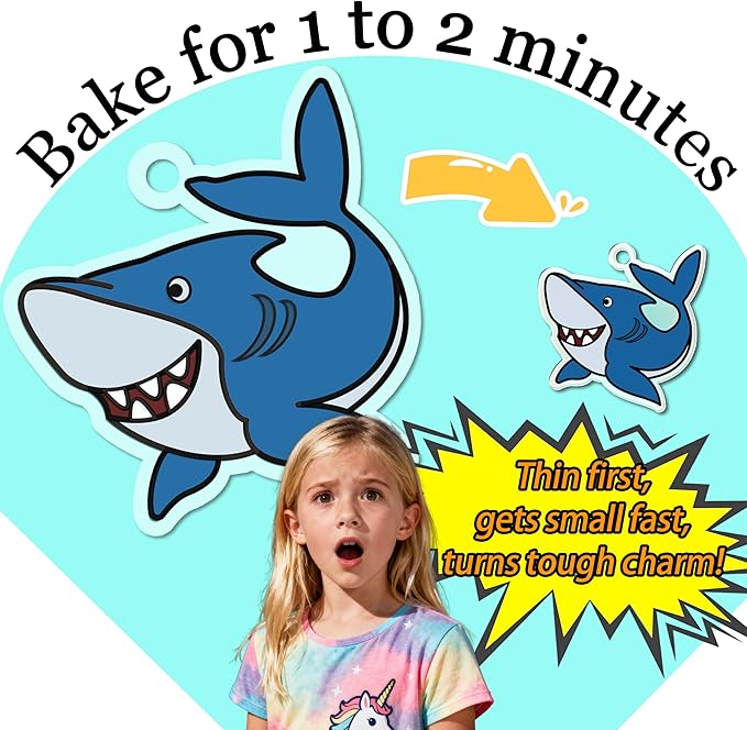 75PCS Shrinking Art Kit for Kids, 24 Plastic Pre Cut Charms, 24 Learning Cards & Accessories, Make Charms, Keychains & Necklace, No Mess Creative Activity for Boys and Girls, Gifts for Smart Kids