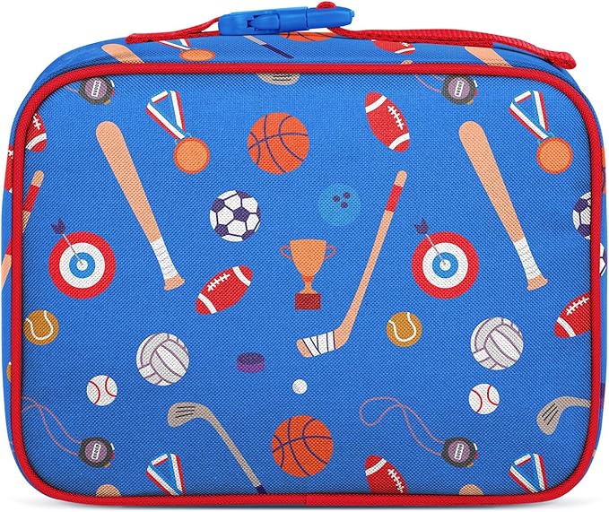 Simple Modern Kids Lunch Box for School | Reusable Insulated Lunch Bag for Toddler, Girl, and Boy | Meal Containers with Exterior & Interior Pockets | Hadley Collection | Sports Balls