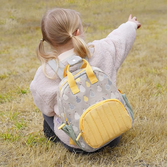GAGAKU Toddler Backpack for Girls - Kids Backpacks 2-6 years old Cartoon Breathable Comfortable Preschool Mini Backpack for School Travel - Grey Pear