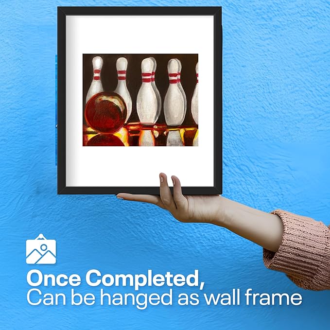 Painting4Real DIY Painting Class Kit for Adults with Video Tutorials: Learn to Paint Bowling – How to Paint with Acrylics – Painting & Art Supplies – 9 Piece Acrylic Paint Set