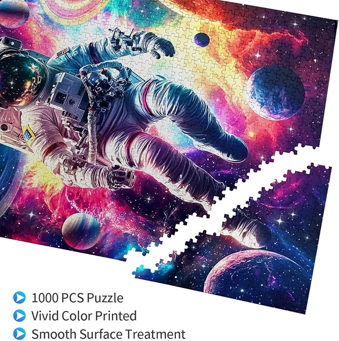 Solar System Puzzles for Adults 1000 Piece Galaxy Outer Astronaut Exploration Puzzles Colorful and Unique Challenging Puzzle for Game Nights