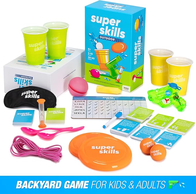 Super Skills Outdoor Yard Game – Summer Backyard Games for Kids 8 and Up, Teens & Adults - Fun Water Party for The Whole Family