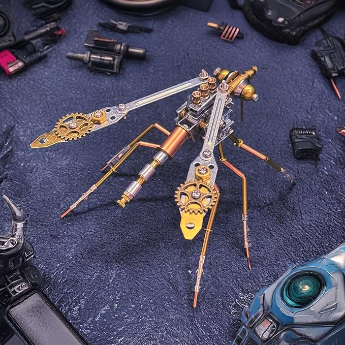 Steampunk Metal Insect Bug Mechanical Steampunk Sculpture Steampunk Mechanical Insect Clockwork 3D Steampunk Metal Puzzle Kits for Adults (Mechanical Mosquito Y)