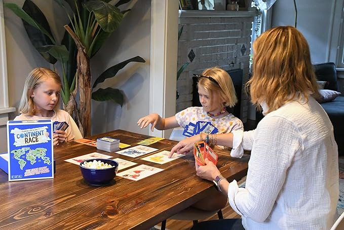 Continent Race Geography Educational Board Game for Kids, Tweens, Family, Friends, Teachers and Classrooms - Learn About Flags & Countries Around The World