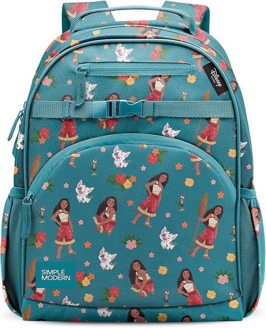 Simple Modern Large Disney Kids Backpack for School Girls and Boys | Elementary Backpack for Teen | Fletcher Collection | Kids - 16" tall | Moana Oceana